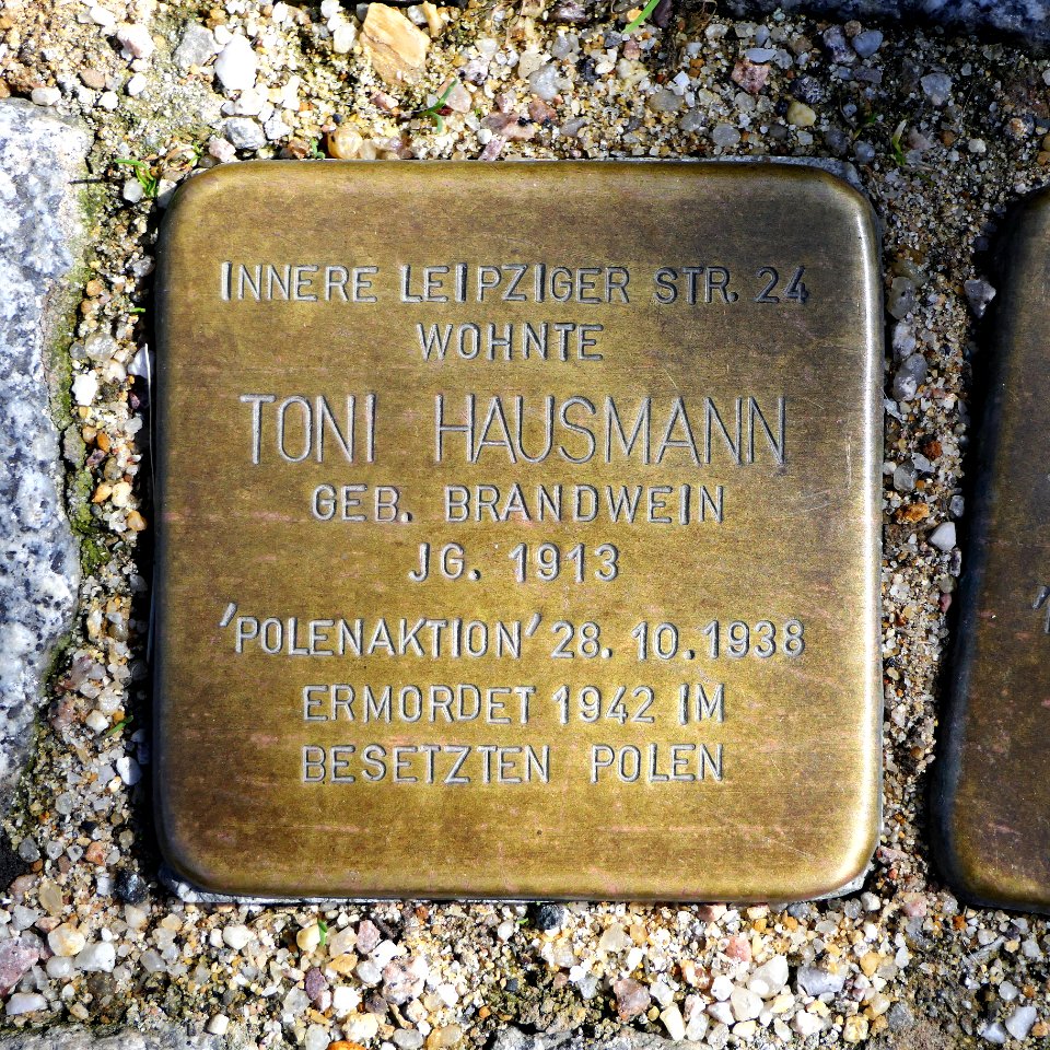 Stolperstein für Toni Hausmann, Alter Steinweg 16, Zwickau