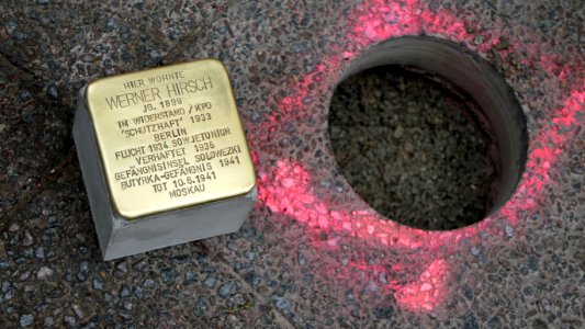 Stolperstein für Werner Hirsch, Karl-Immermann-Straße 23, Chemnitz (1)