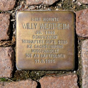 Stolperstein für Willy Wertheim, Crotenlaider Strasse 57, Meerane
