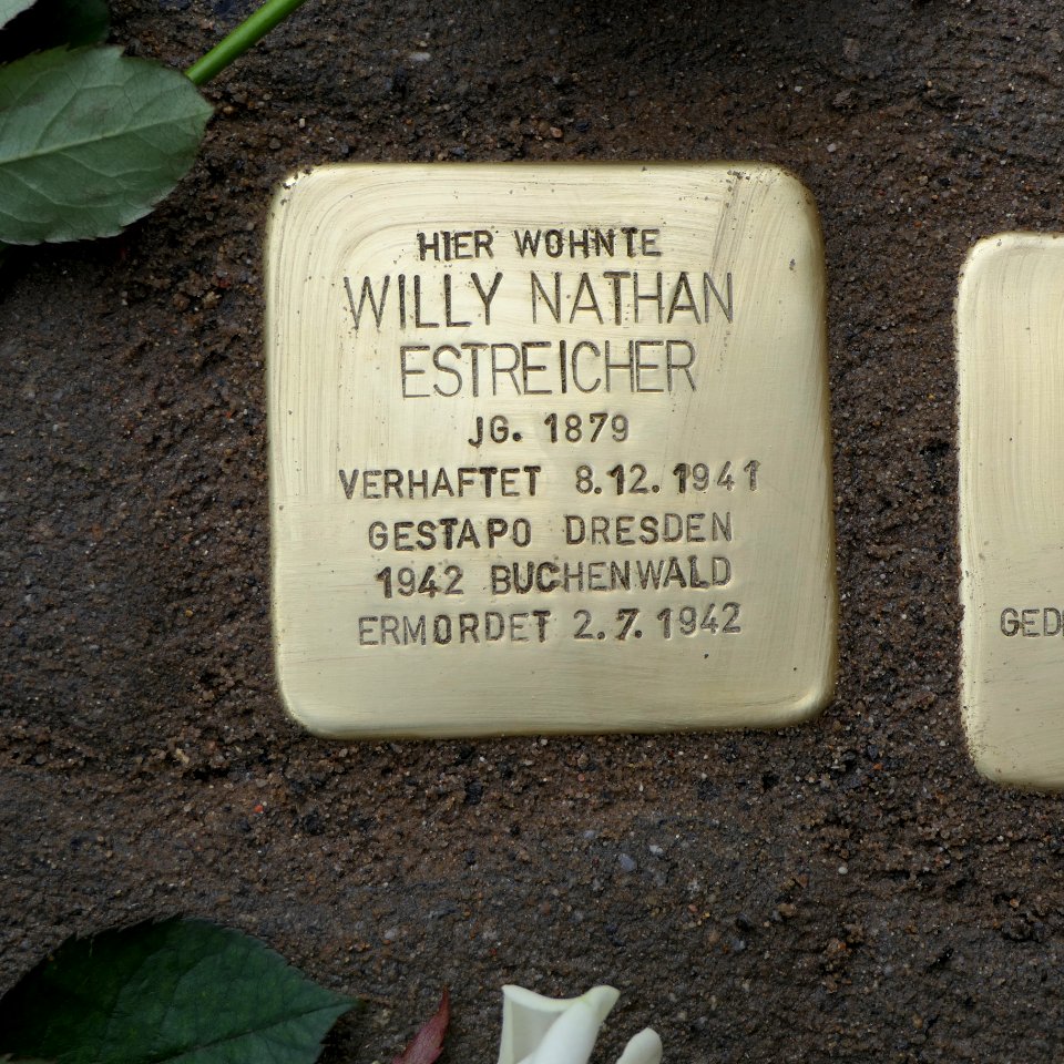 Stolperstein für Willy Nathan Estreicher, Spenerstrasse 36, Dresden