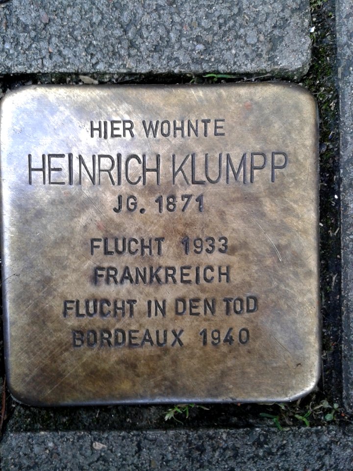 Stolperstein Heinrich Klumpp