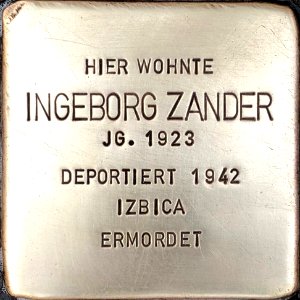 Stolperstein Ingeborg Zander