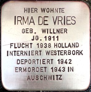 Stolperstein Irma de Vries