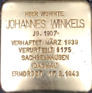 Stolperstein Johannes Winkels