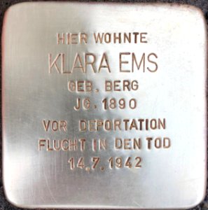 Stolperstein Klara Ems1
