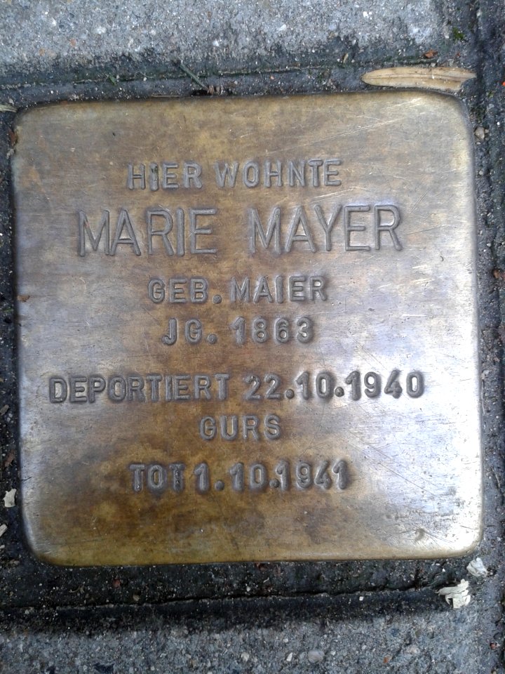 Stolperstein Marie Mayer