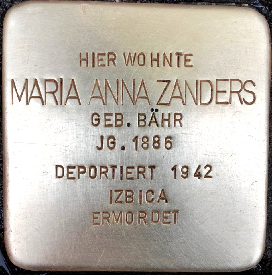 Stolperstein Maria Anna Zanders1