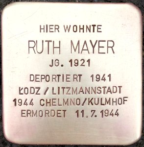 Stolperstein Ruth Mayer