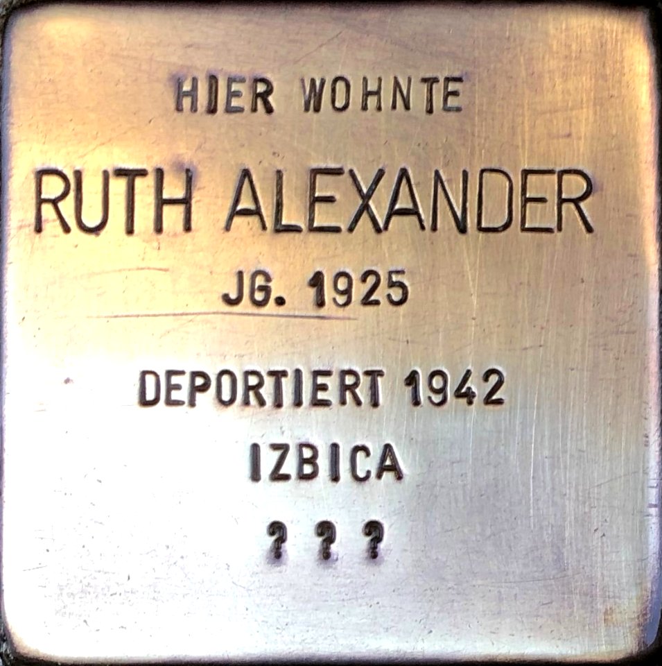 Stolperstein Ruth Alexander2