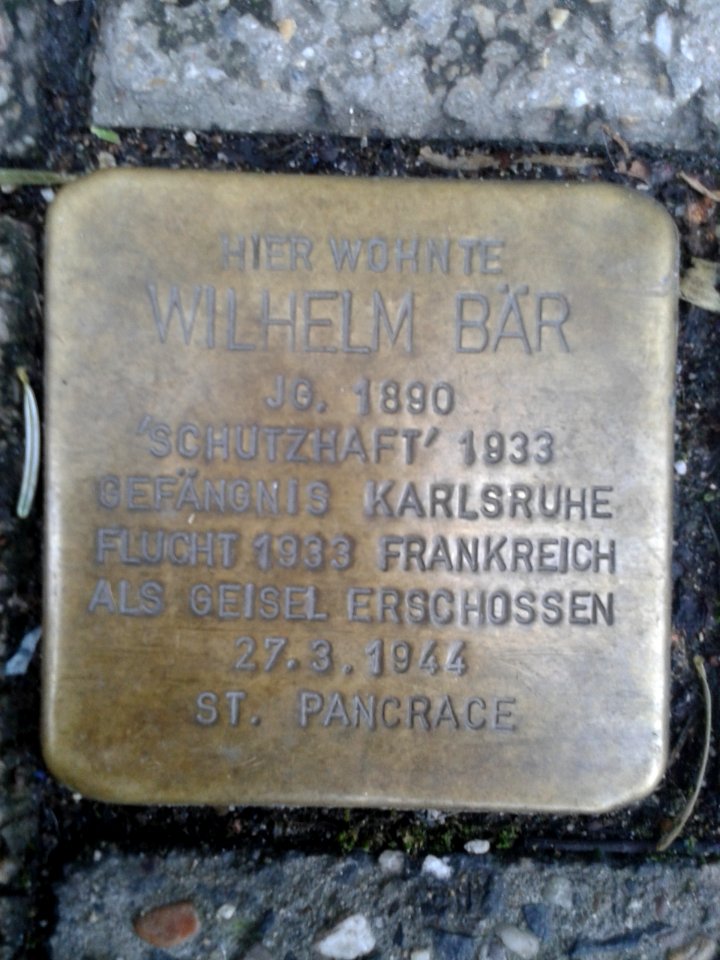 Stolperstein Wilhelm Bär