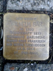 Stolperstein Wilhelm Bär