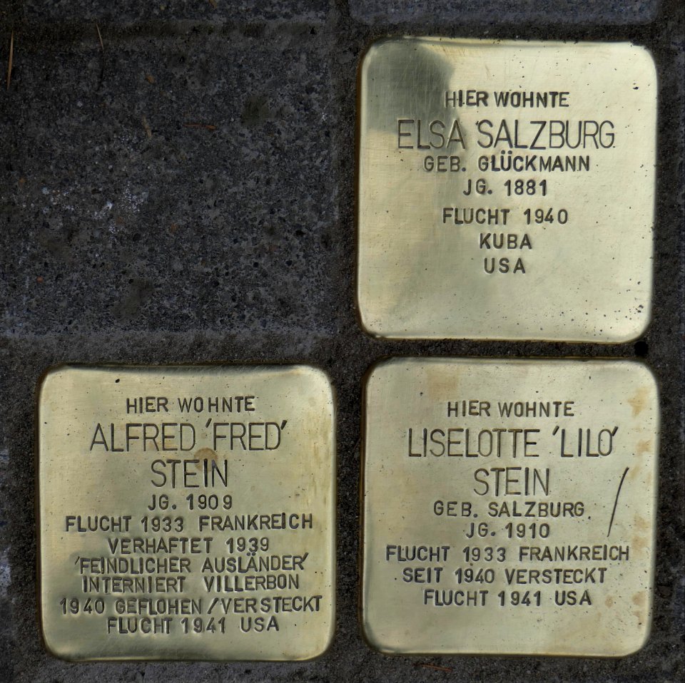Stolpersteine für Elsa Salzburg und Familie Stein, Tiergartenstraße 18, Dresden (1)