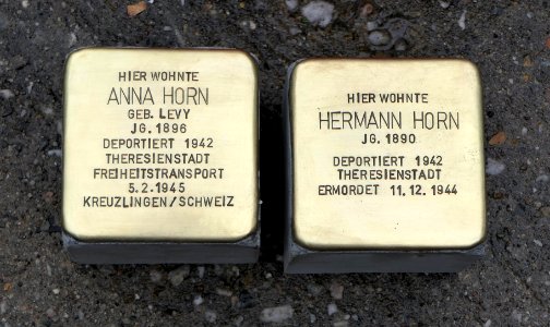 Stolpersteine für Anna und Hermann Horn, Beckerstraße 11, Chemnitz (1)