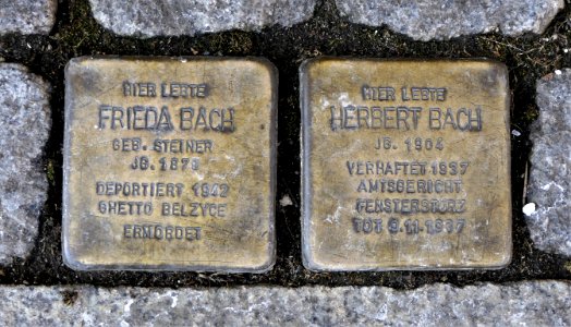 Stolpersteine für Familie Bach, Markt 30-31, Mittweida