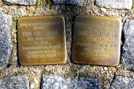 Stolpersteine für Familie Hausmann, Alter Steinweg 16, Zwickau