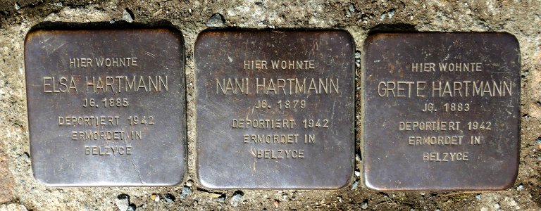 Stolpersteine für Familie Hartmann, Brauhausstrasse 1, Chemnitz