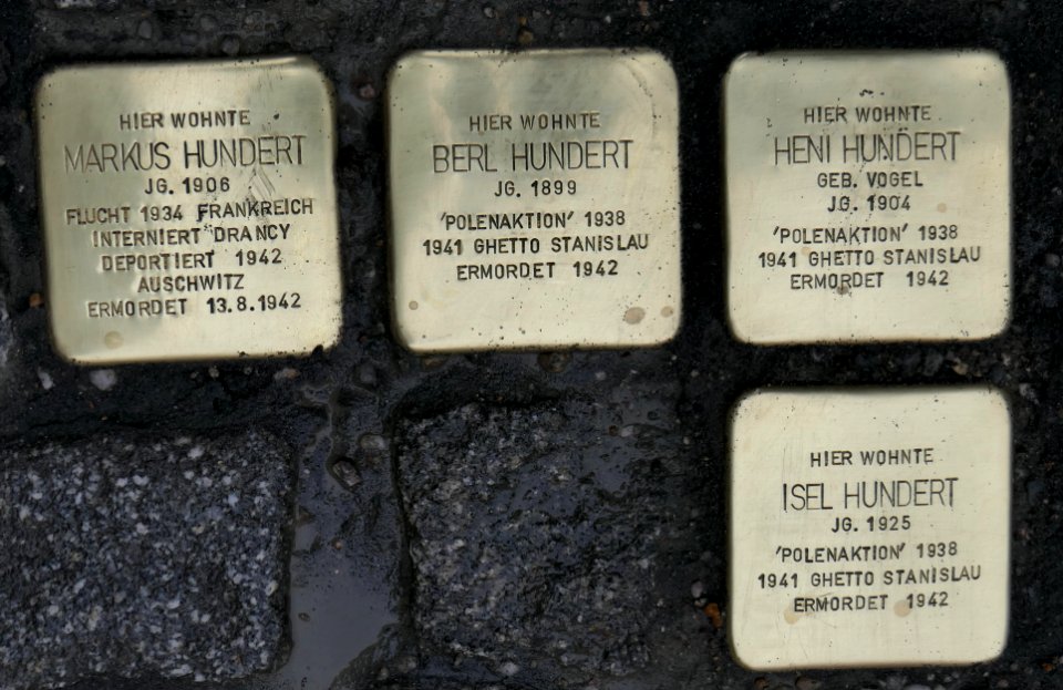 Stolpersteine für Familie Hundert, Seestraße 7, Dresden (1)