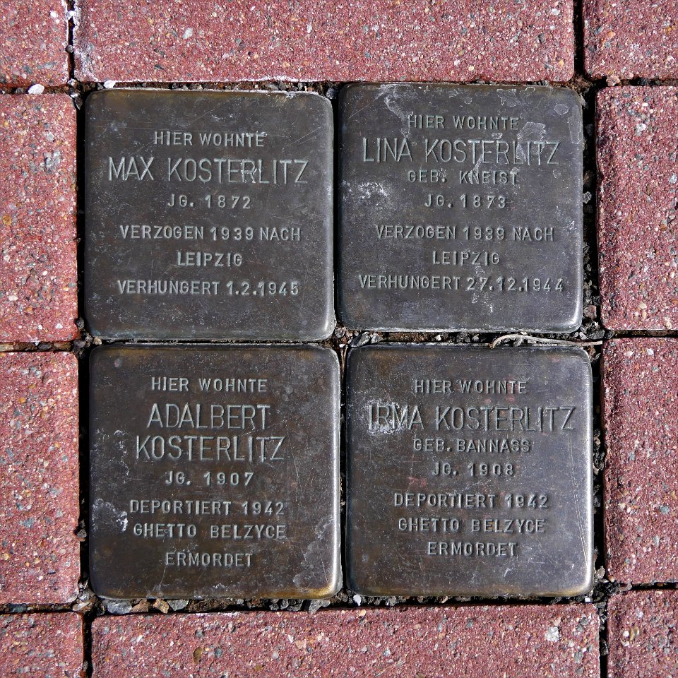 Stolpersteine für Familie Kosterlitz, Leisniger Strasse 8, Mittweida