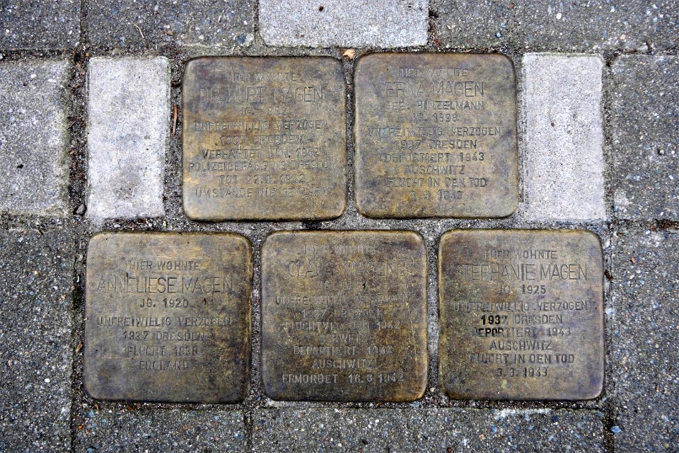 Stolpersteine für Familie Magen, Schumannstrasse 8, Chemnitz
