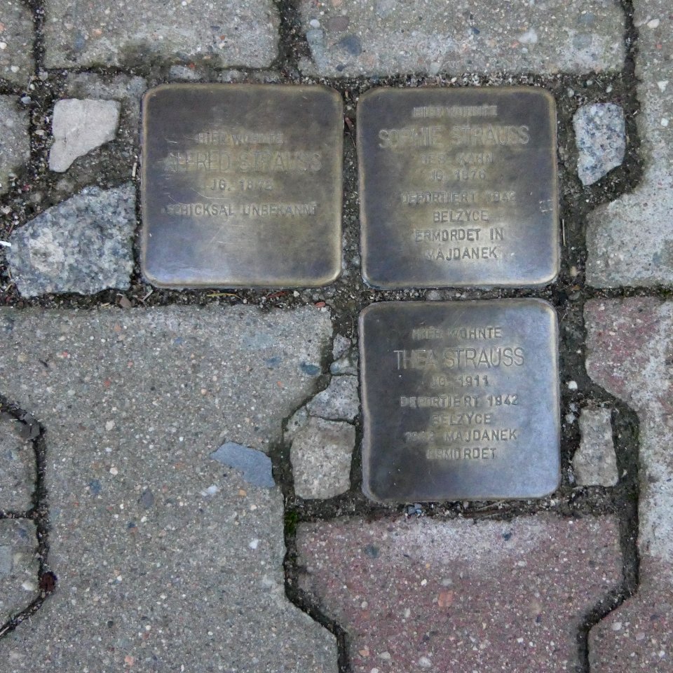 Stolpersteine für Familie Strauss, Nossener Strasse 11, Roßwein