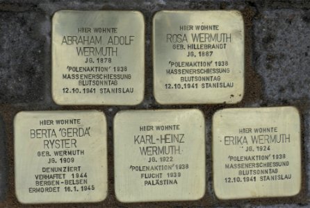 Stolpersteine für Familie Wermuth, Andreas-Schubert-Straße-Strehlener Straße, Dresden (2)