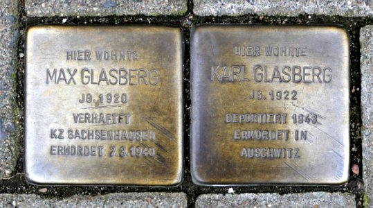 Stolpersteine für Max und Karl Glasberg, Bahnhofstrasse 73, Döbeln