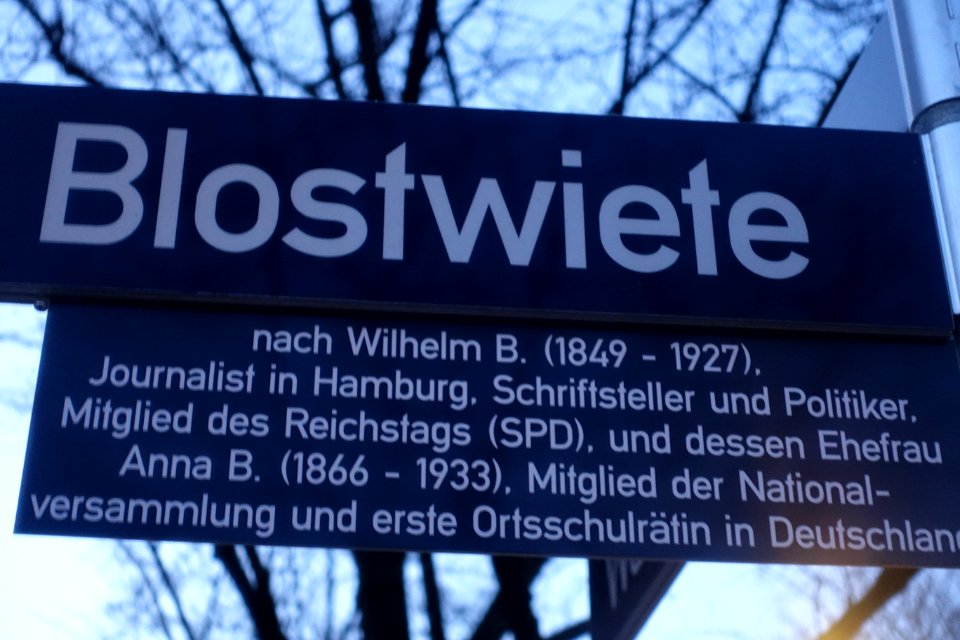 Straßenschild Blostwiete