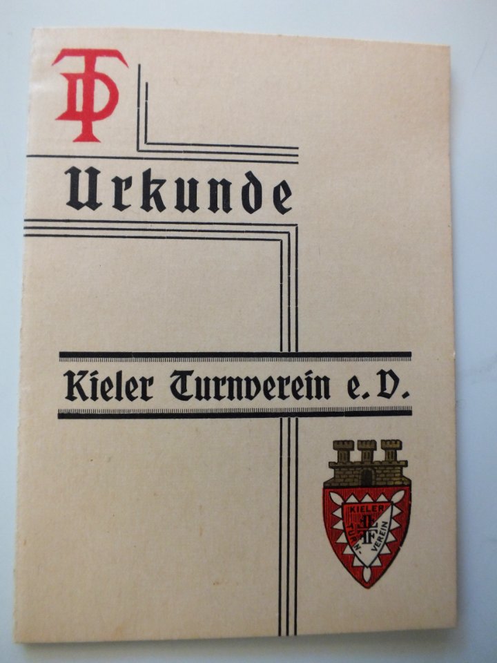 Urkunde Kieler Turnverein 1929