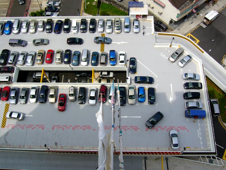 Upper deck of a multi-storey car park at Holland Village, Singapore - 20051229