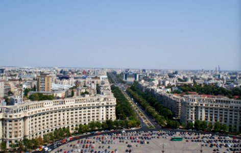 View from the Palace of Parliament in Bucharest photo