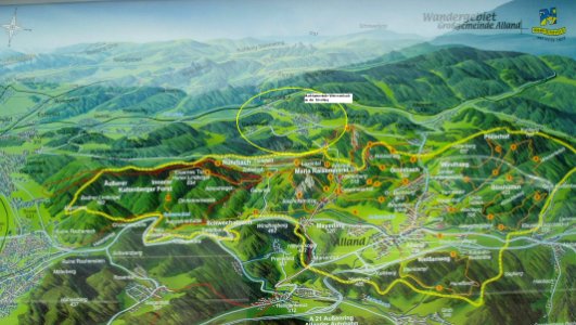 Wandergebiet Alland Karte Weissenbach