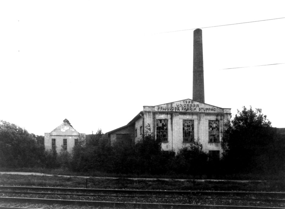 Zellulosefabrik-Stuppach-vom-Norden-(1979)