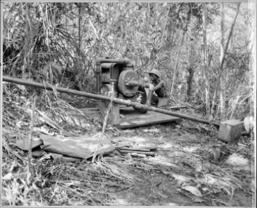 34th CBs working on purification of their water supply at Solomon Islands., ca. 08-1945 - NARA - 520640