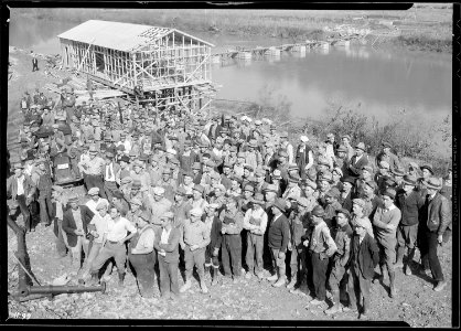 A group showing some of the men working at Norris Dam. - NARA - 532717