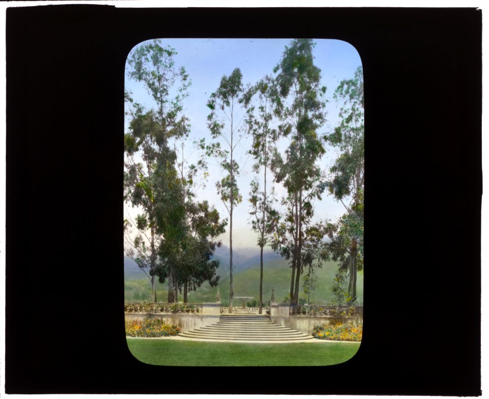 Arcady, George Owen Knapp house, Sycamore Canyon Road, Montecito, California. Yellow garden in upper garden LCCN2007684920