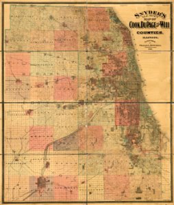 1898 Snyder's real estate map of Cook, Du Page and part of Will counties