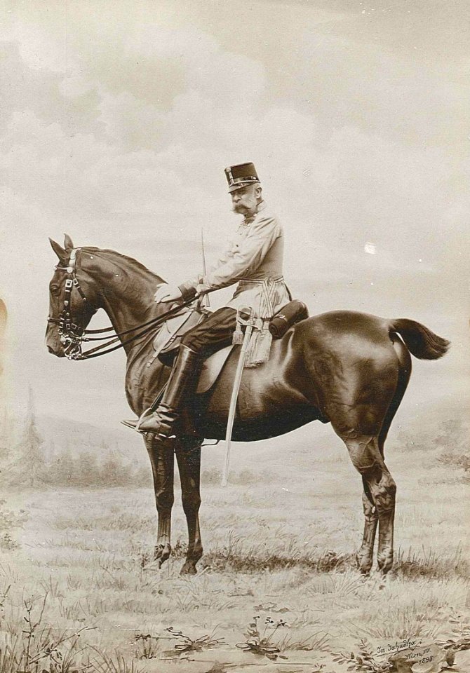 Kaiser Franz Joseph 1898 zu Pferd