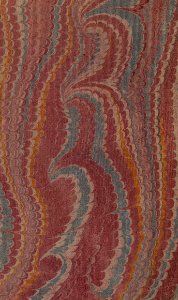 18th-century marbled paper detail from Marbled endpaper, between 1720 and 1770, from Quintilian ed. Burmann, Leiden 1720 (cropped)