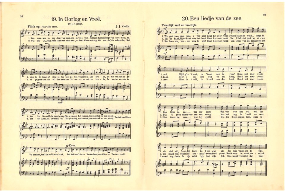 19 In Oorlog en Vreê, pagina 24 & 20 Een liedje van de zee, pagina 25