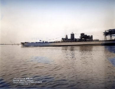19-N-9283-1720-42-I-Launching BB-62 going down ways
