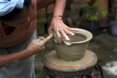 Circle clay close-up