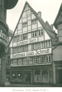1900 circa Hannover, Sammthaus Louis Schmidt, Ernst-August-Straße 2
