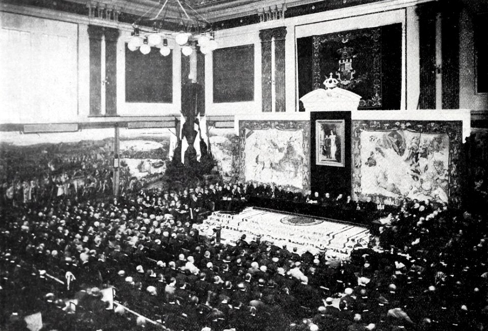 1900-11-17, Blanco y Negro, Congreso Iberoamericano, sesión inaugural del 10 de noviembre de 1900 en el Palacio de la Biblioteca y Museos Nacionales, Franzen