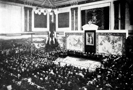 1900-11-17, Blanco y Negro, Congreso Iberoamericano, sesión inaugural del 10 de noviembre de 1900 en el Palacio de la Biblioteca y Museos Nacionales, Franzen