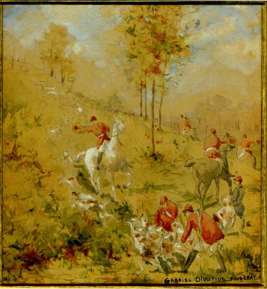 1900, chasse à courre par Gabriel van Dievoet (1875-1934)