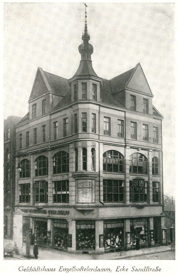 1901 circa errichtetes Berliner Warenhaus Gebrüder Wolff, Engelbosteler Damm 38 Ecke Sandstraße in der Nordstadt von Hannover
