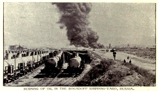 McLaurin(1902) pic.011 Russia, Burning Oil Tanks at the Bogadoff Ship-Yard