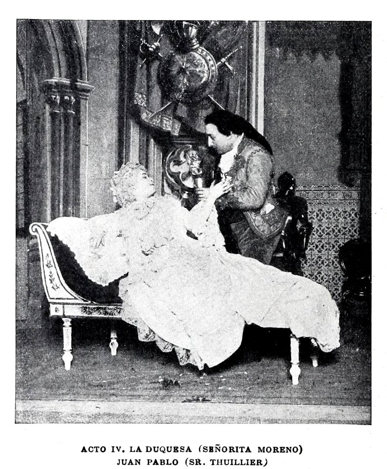 1902-04-19, Blanco y Negro, Alma y vida, acto IV, la duquesa (señorita Moreno), Juan Pablo (señor Thuillier), Cifuentes