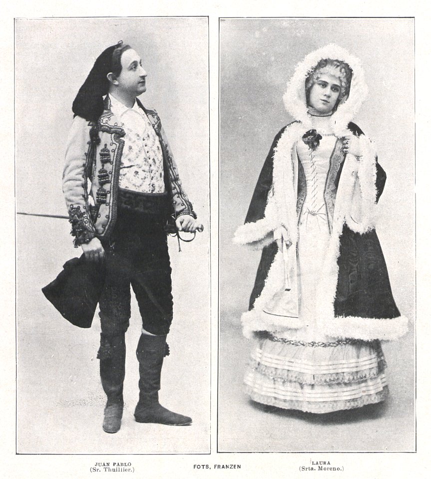 1902-05, El Teatro, Alma y vida, Juan Pablo (Thuillier) y Laura (Moreno), Franzen