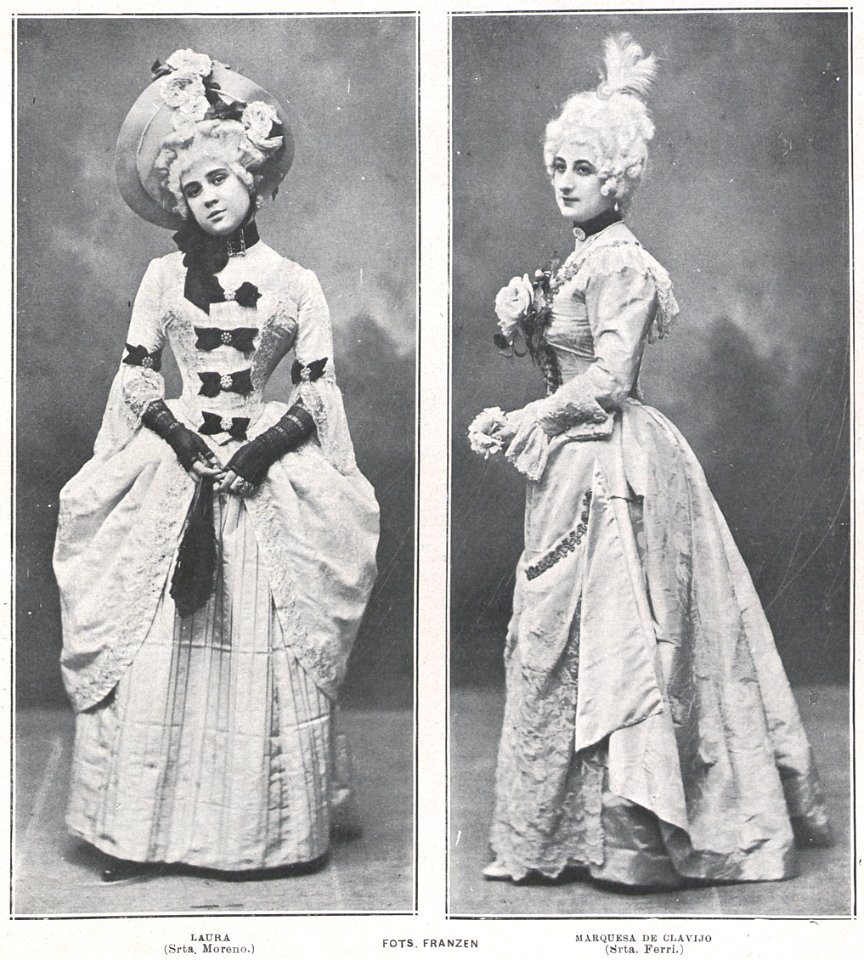 1902-05, El Teatro, Alma y vida, Laura (Moreno) y marquesa de Clavijo (Ferri), Franzen